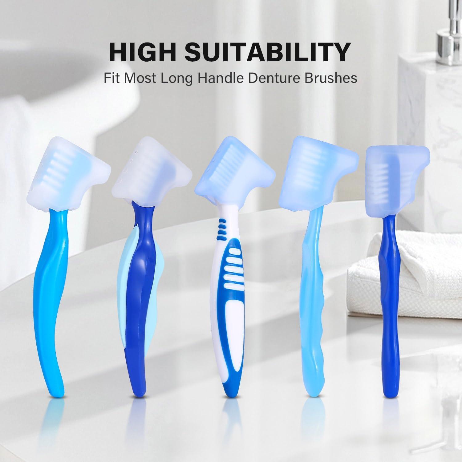 Funda de Cepillo de Dentadura Anbbas 2pcs Silicona Verde y Rosa