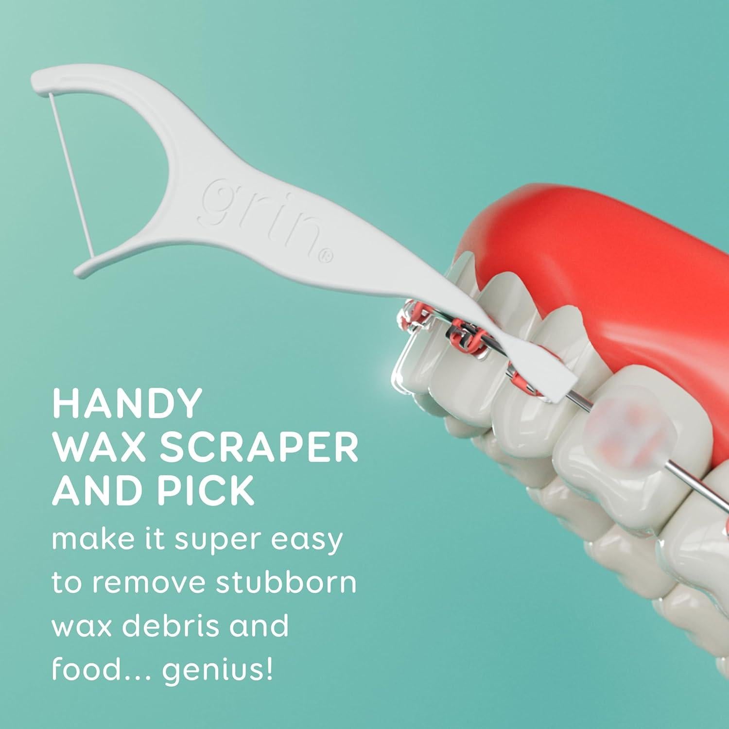 Hilo Dental Grin para Frenos - 60 Unidades, Plástico Reciclado