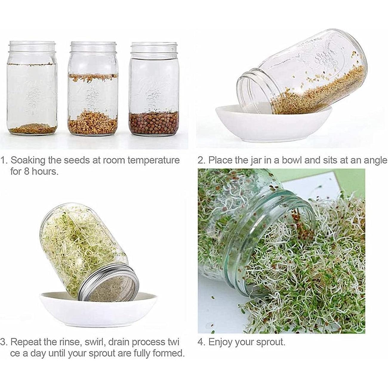 Kit de Tapas de Frascos Mason MIA GENOVIA Acero Inoxidable 4 Pzas