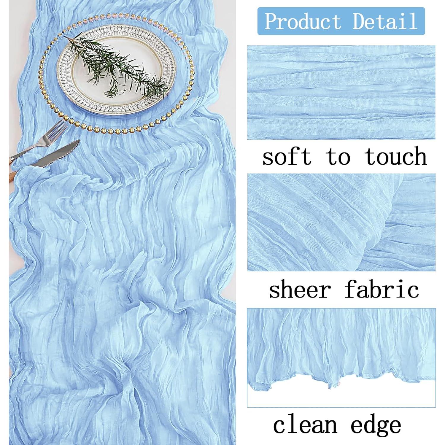 Paquete de 16 Caminos de Mesa de Gasa Azul Bebé 50.8 x 304.8 cm