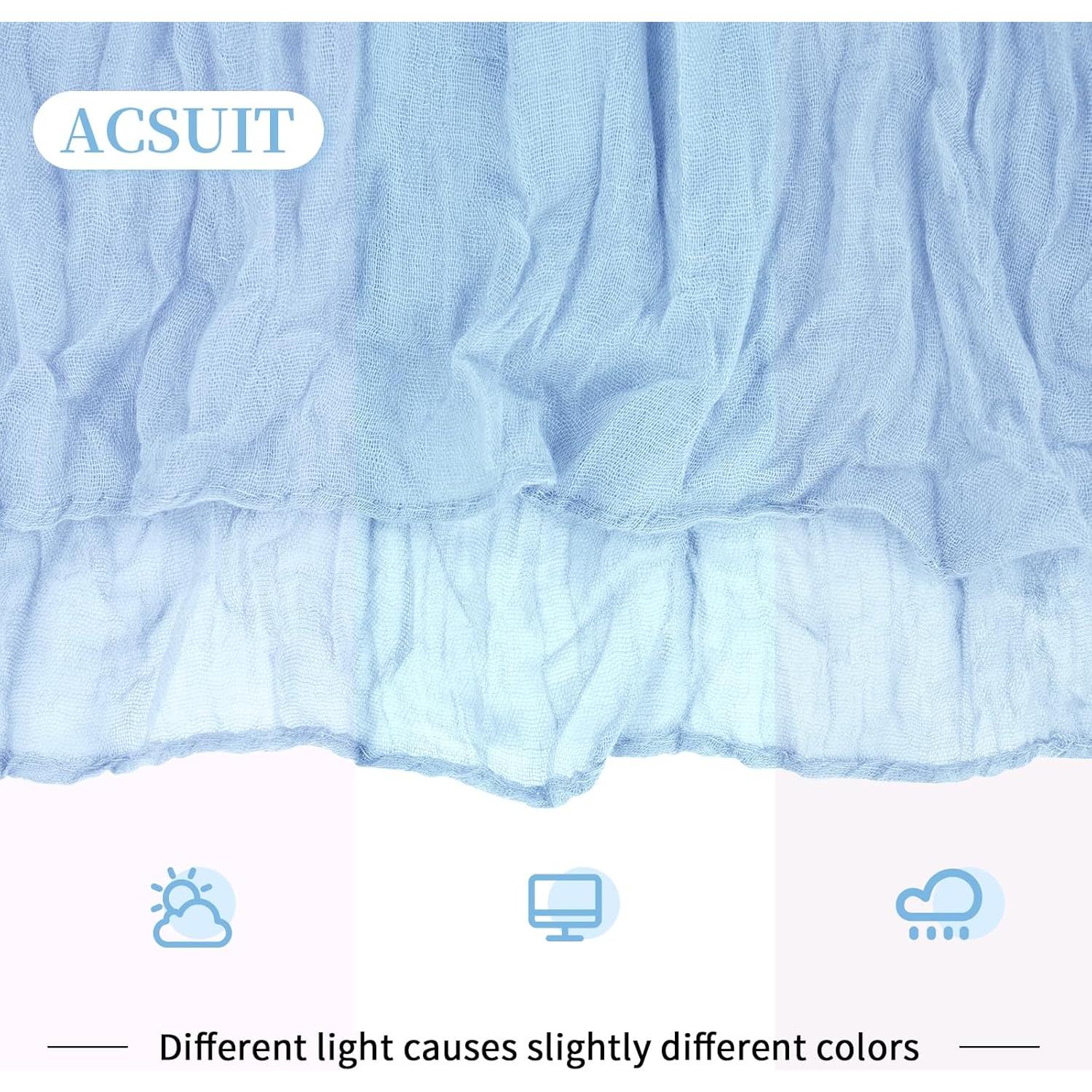 Paquete de 16 Caminos de Mesa de Gasa Azul Bebé 50.8 x 304.8 cm