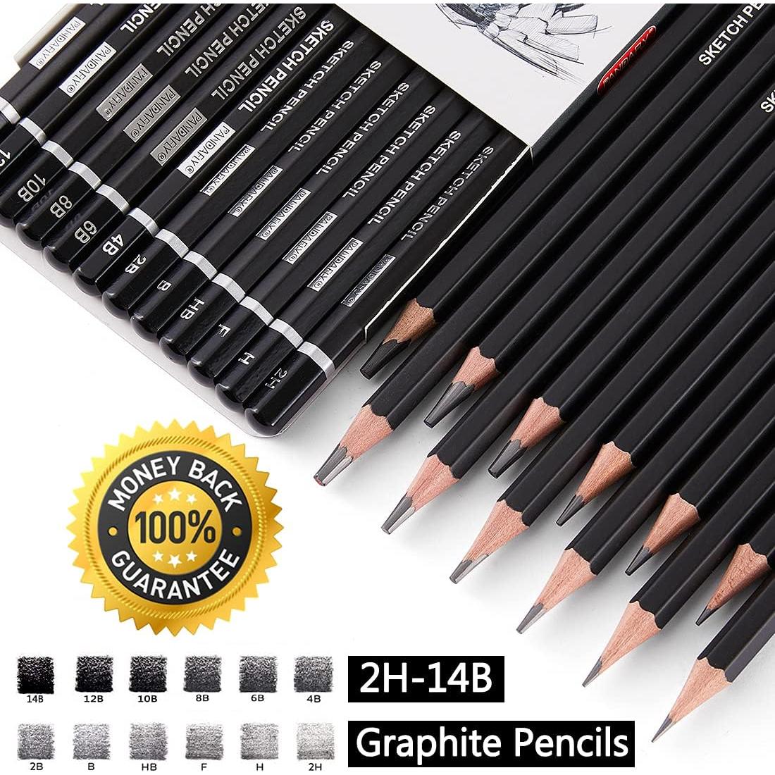 Juego de Lápices de Dibujo PANDAFLY - 12 Piezas Grafito