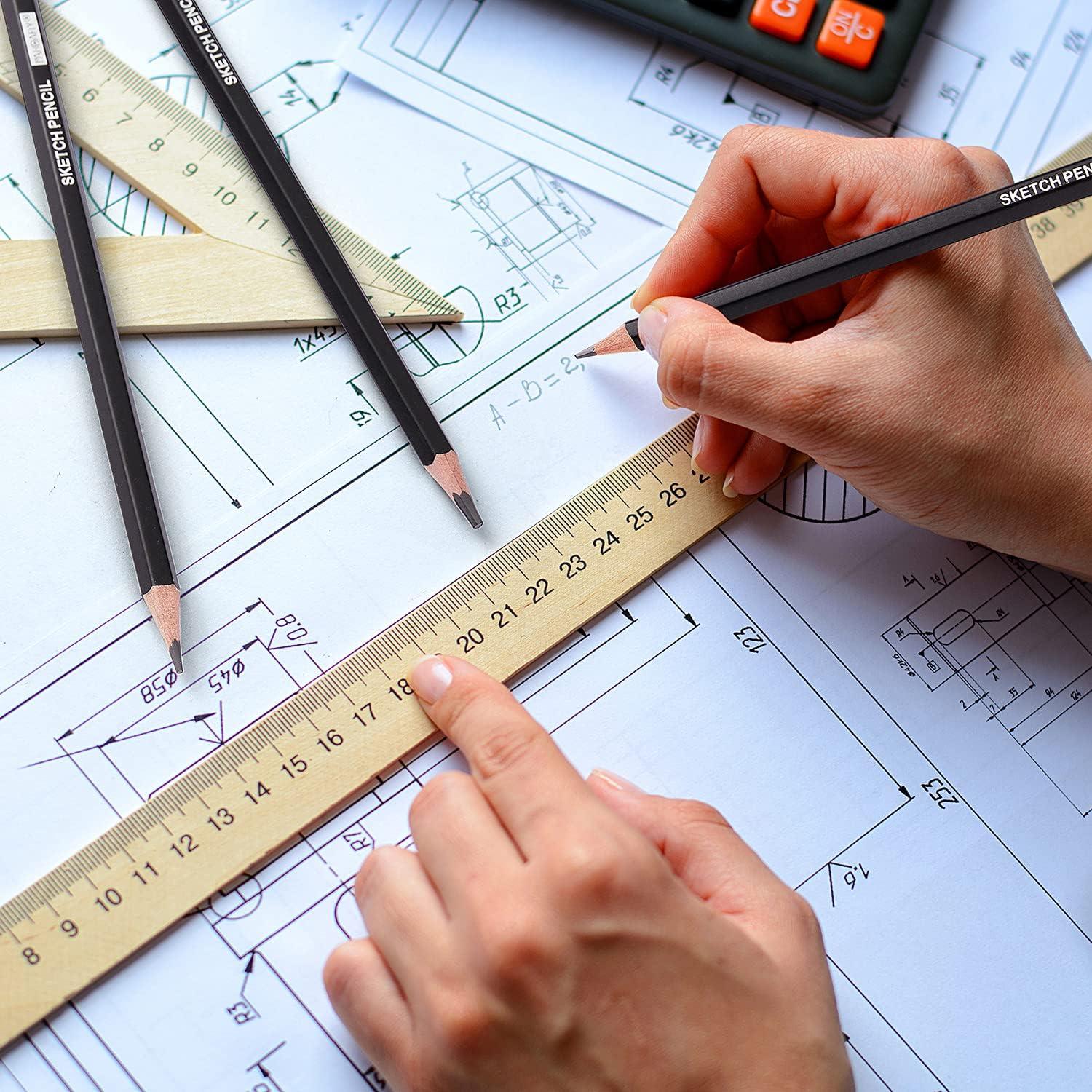 Juego de Lápices de Dibujo PANDAFLY - 12 Piezas Grafito