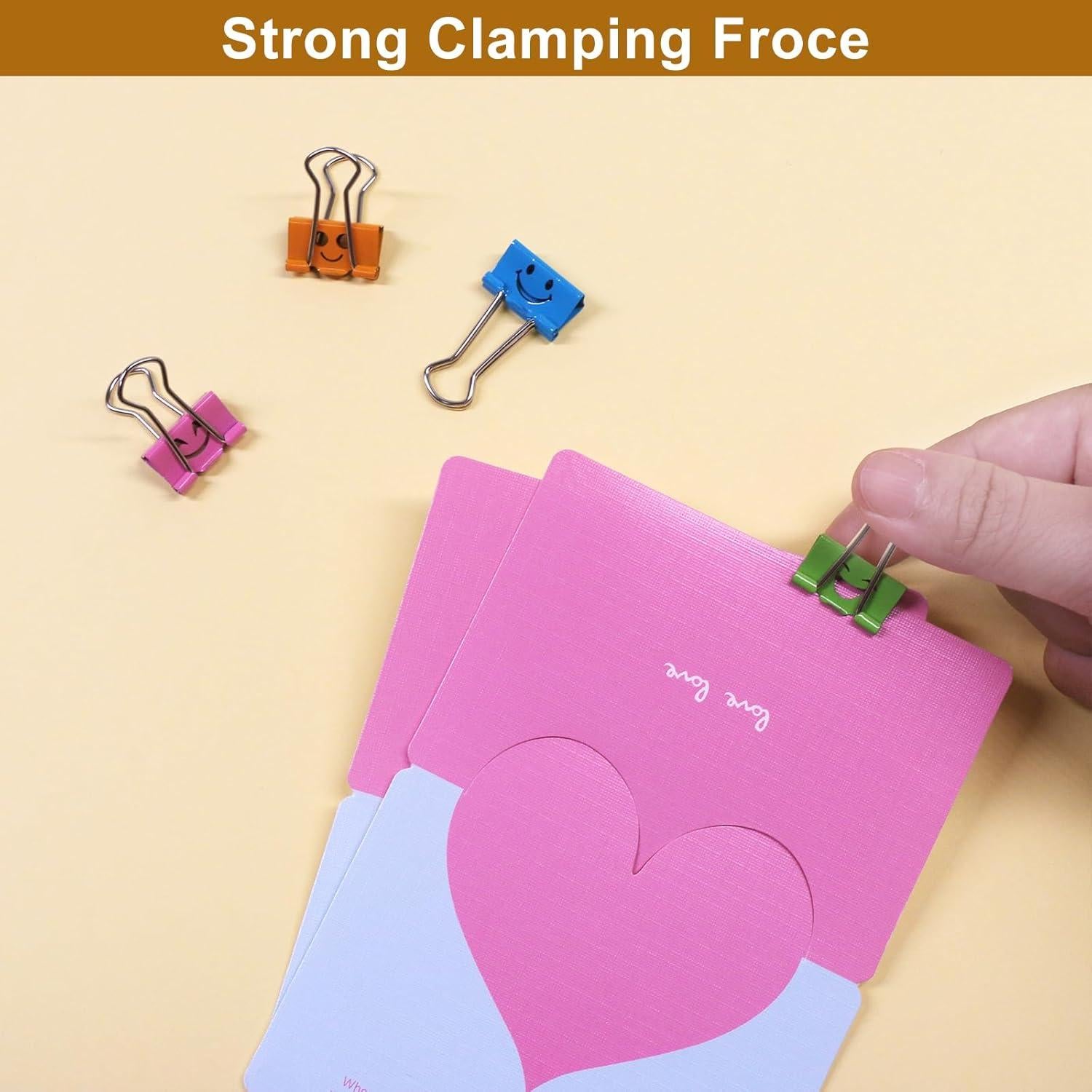 Clips de Papel Sonrientes Coideal - 40 Pcs 19mm Metálicos