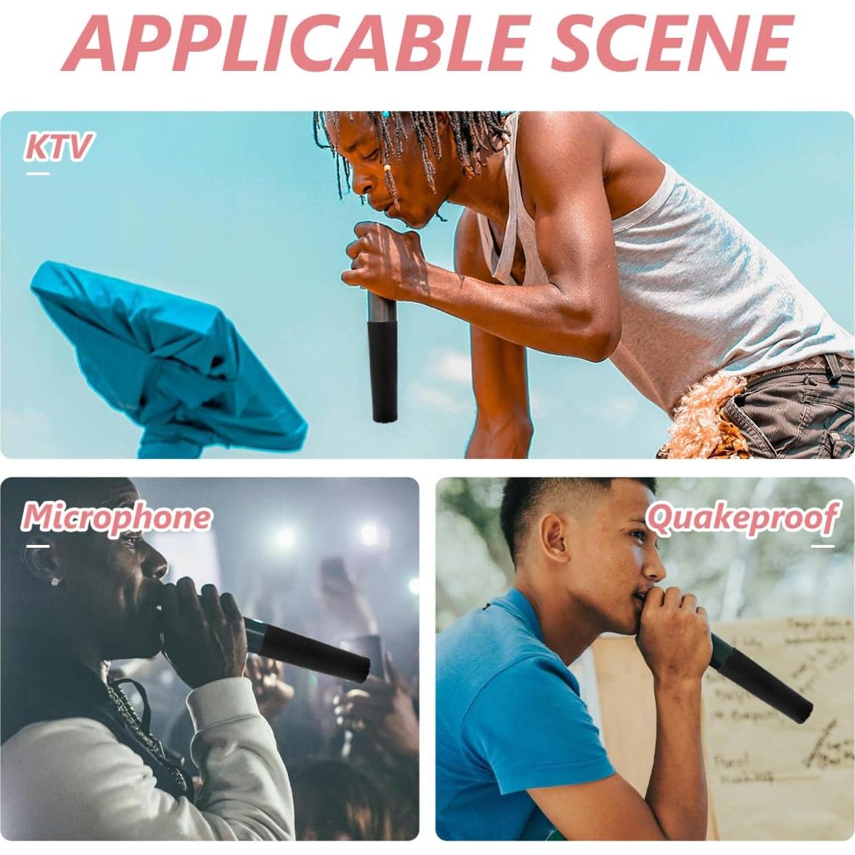 Cubierta de Silicona para Mango de Micrófono 2PCS - Negra