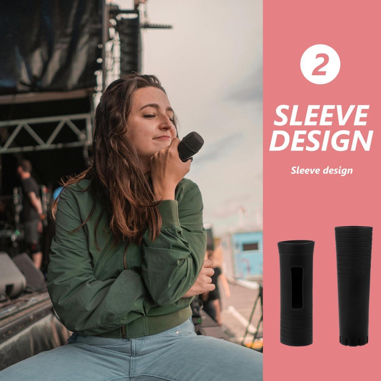 Cubierta de Silicona para Mango de Micrófono 2PCS - Negra