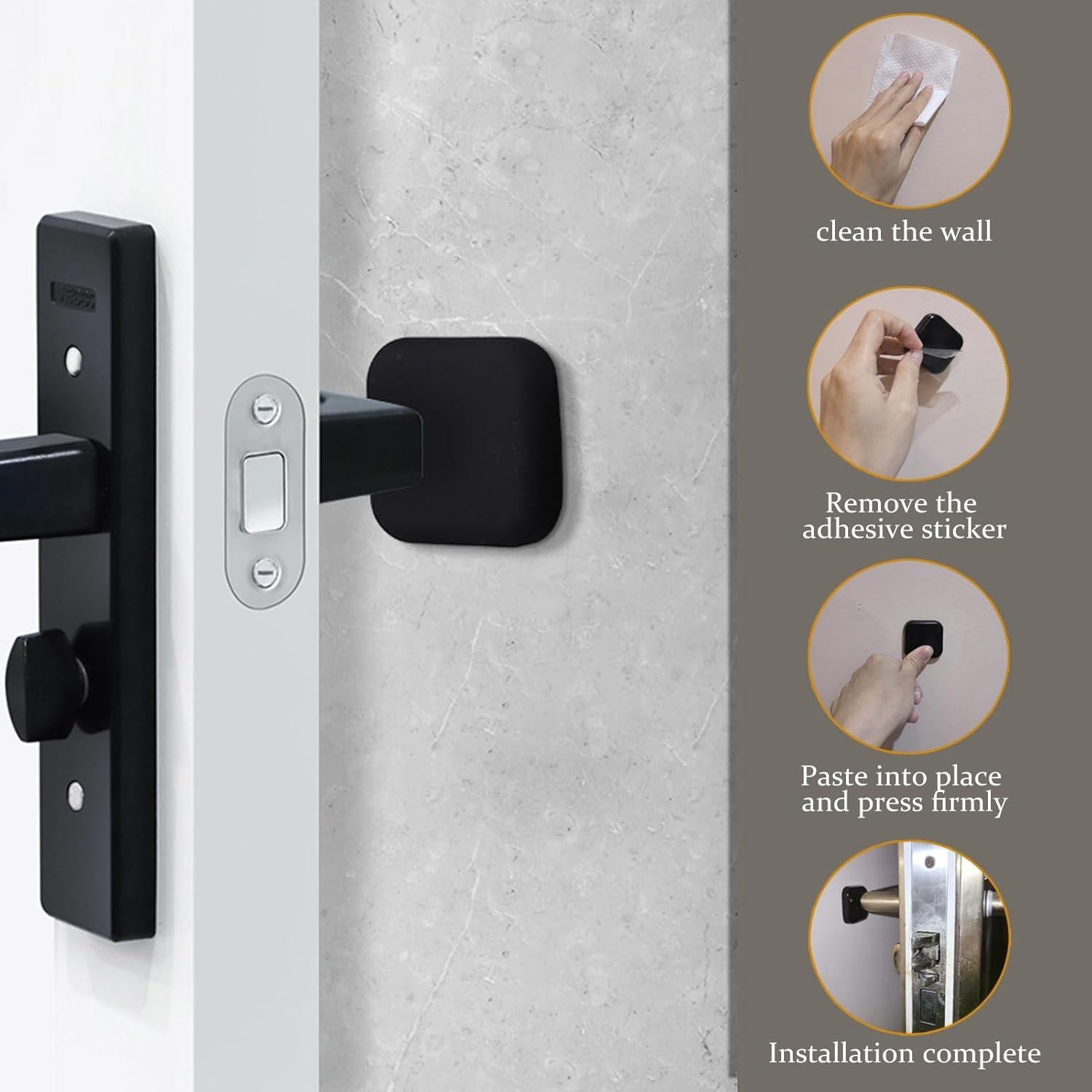 Protector de Pared Autoadhesivo Bovinde Negro 6 Piezas