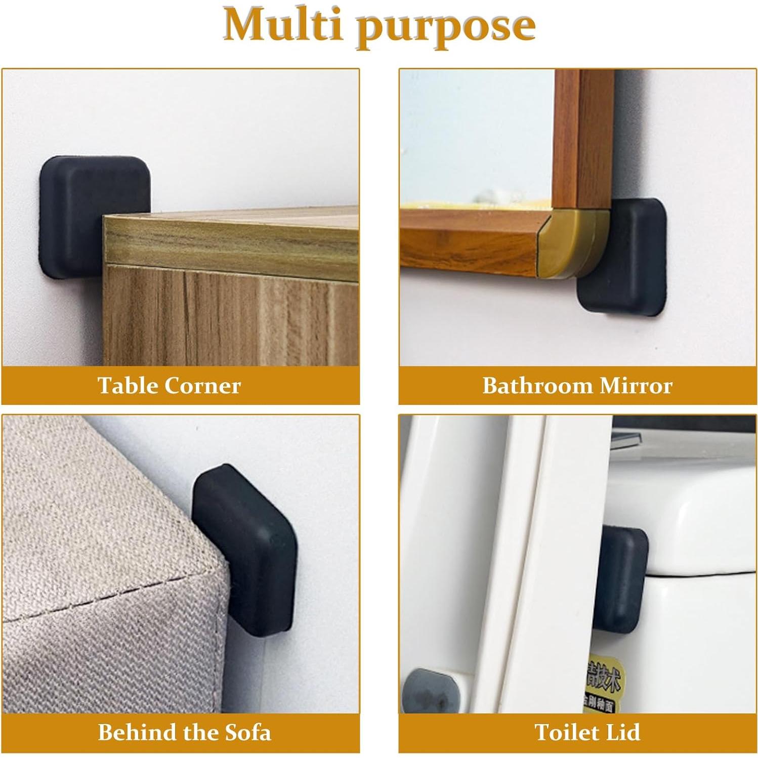 Protector de Pared Autoadhesivo Bovinde Negro 6 Piezas