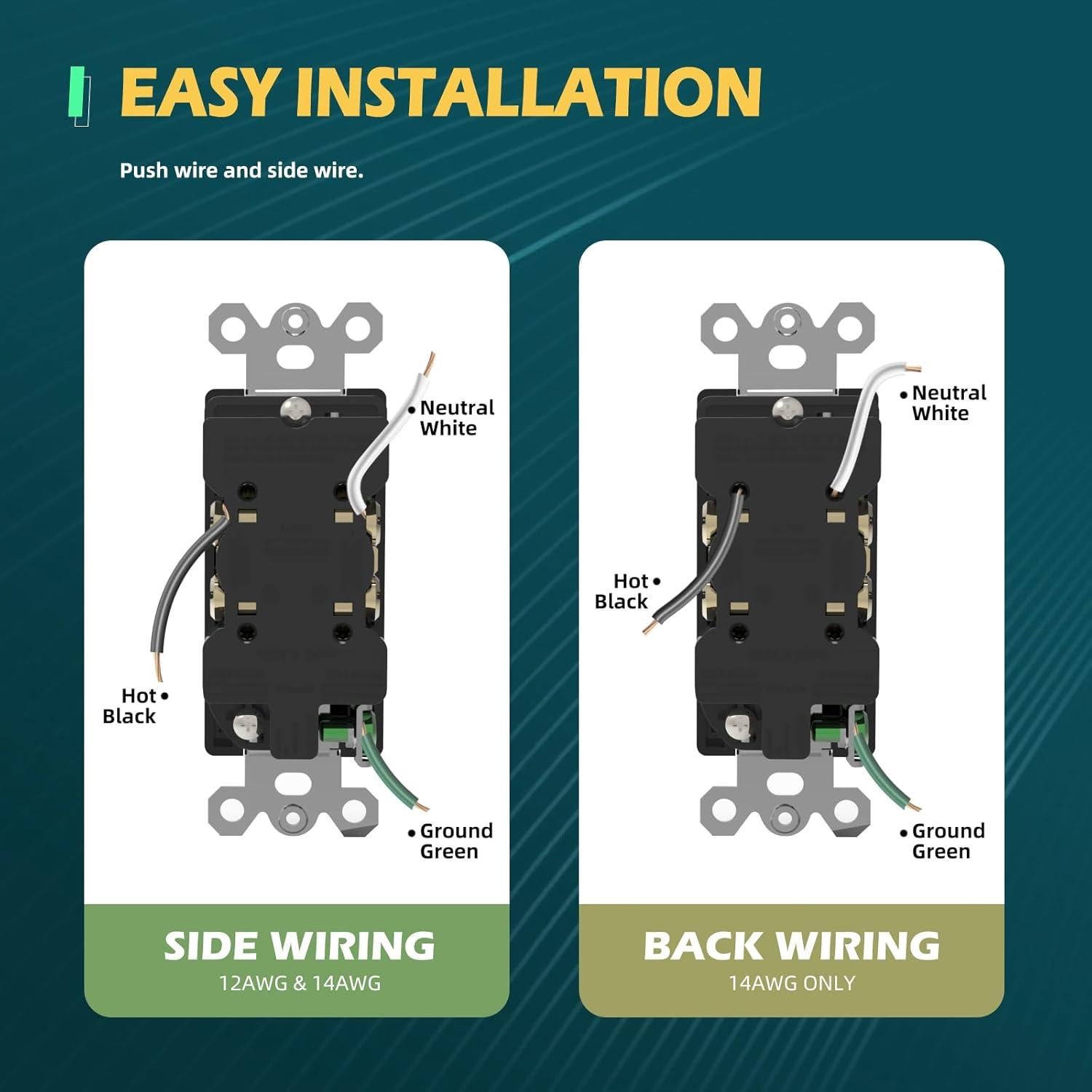 Receptáculo Eléctrico de Pared TOPELER Negro 15A a Prueba de Manipulación