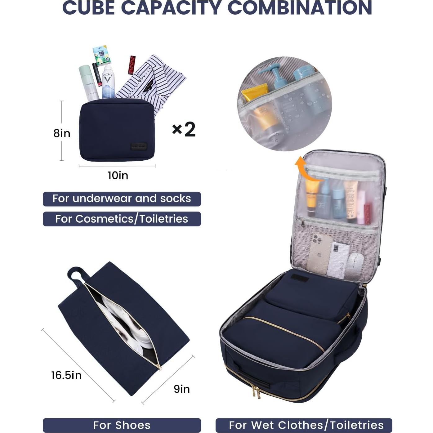 Mochila de Viaje LOVEVOOK 40L Unisex Aprobada por Aerolíneas