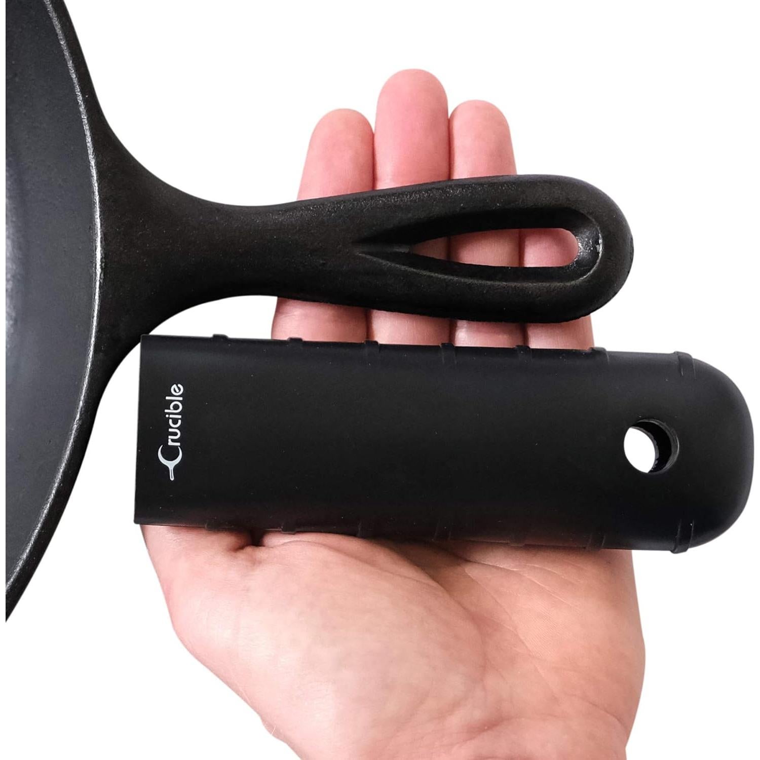 Soporte de Mango de Silicona Crucible Cookware Negro 14cm