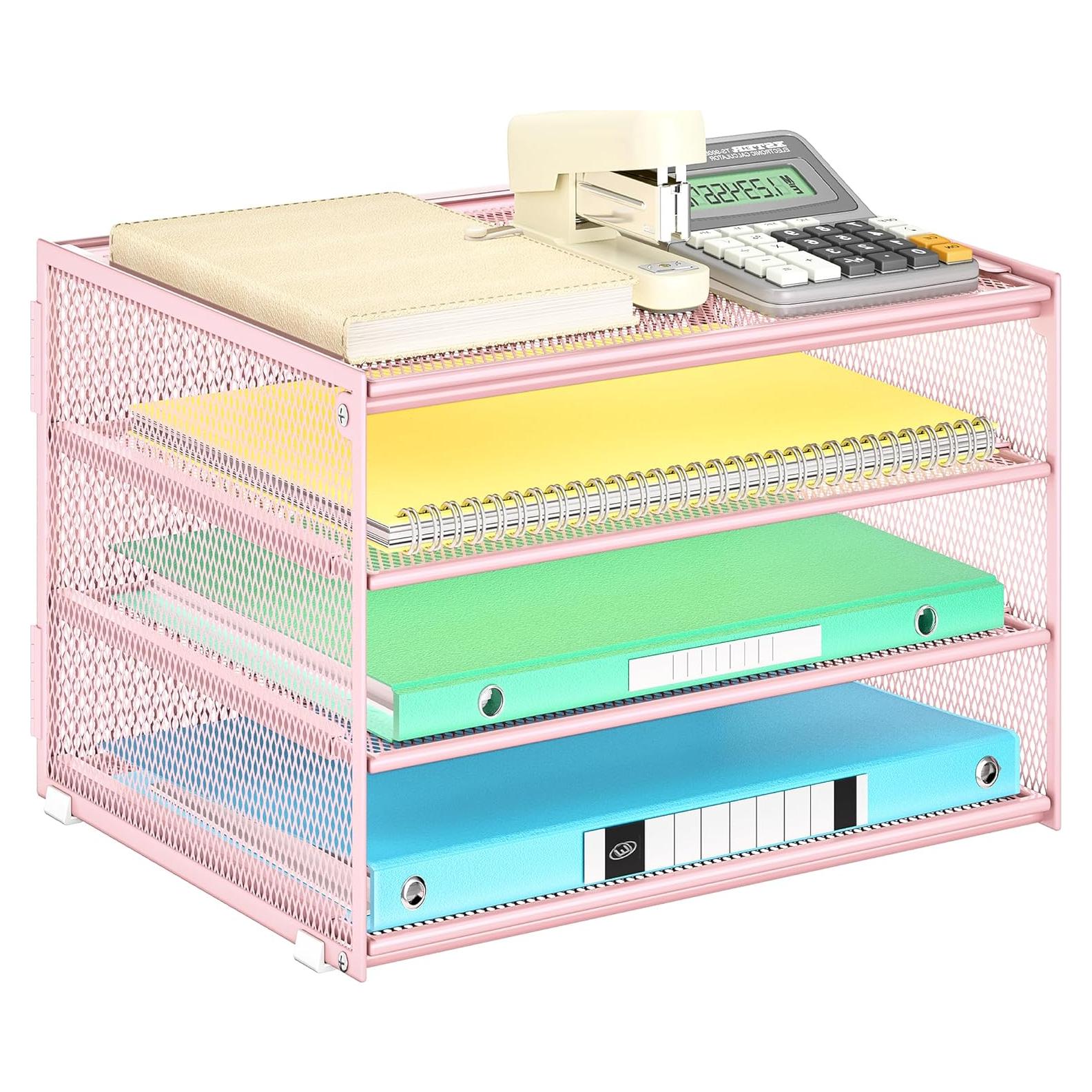 Organizador de Papel de Escritorio Lavatino Rosa 3 Niveles