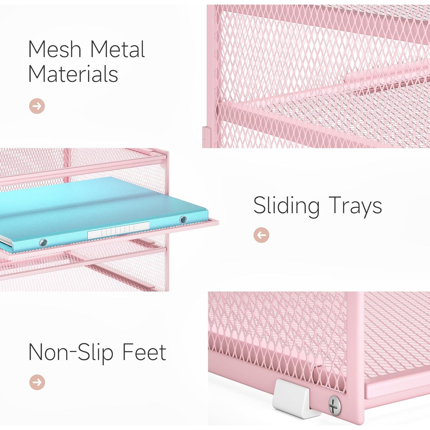 Organizador de Papel de Escritorio Lavatino Rosa 3 Niveles