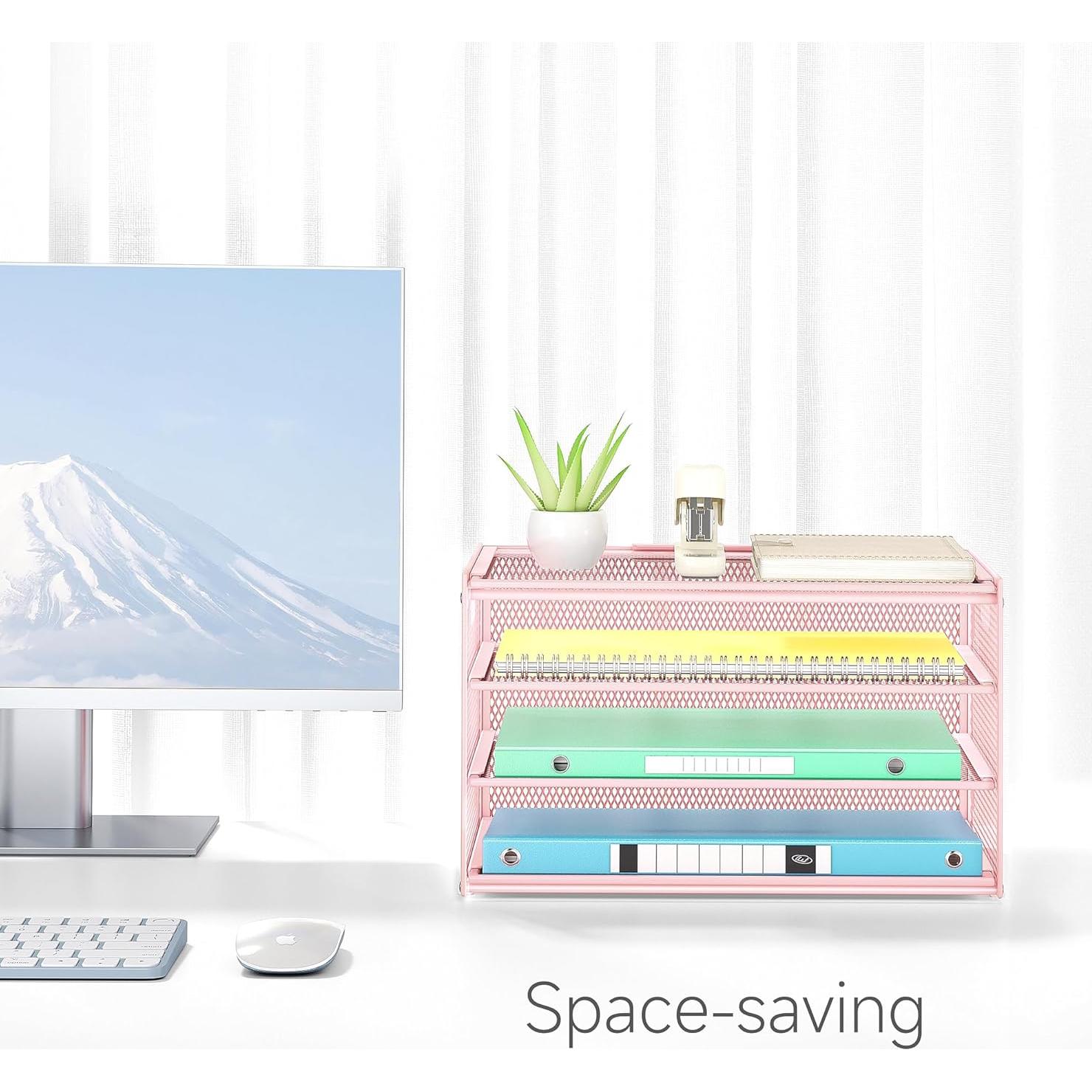 Organizador de Papel de Escritorio Lavatino Rosa 3 Niveles