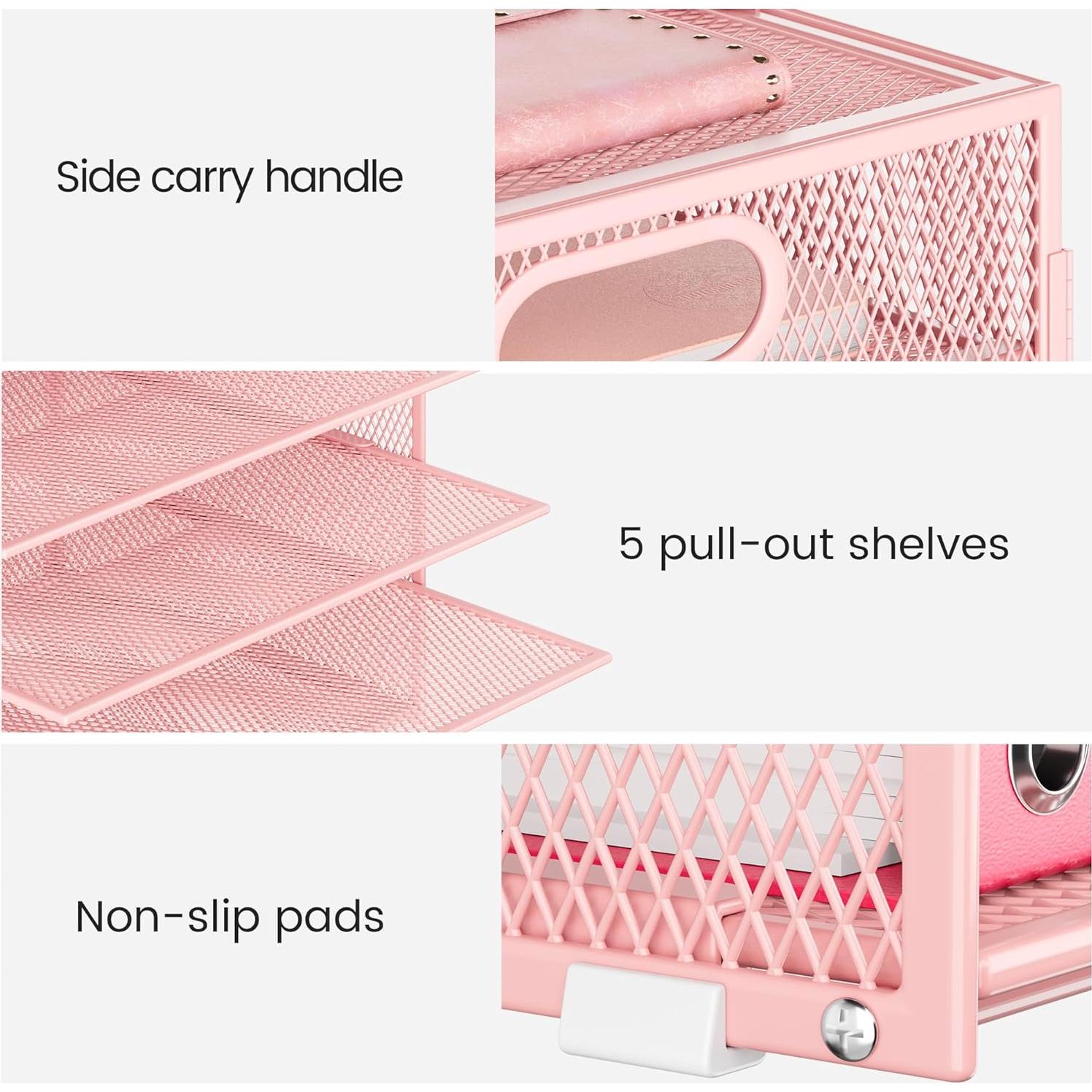 Organizador de Escritorio Lavatino 8 Niveles Rosa Metal