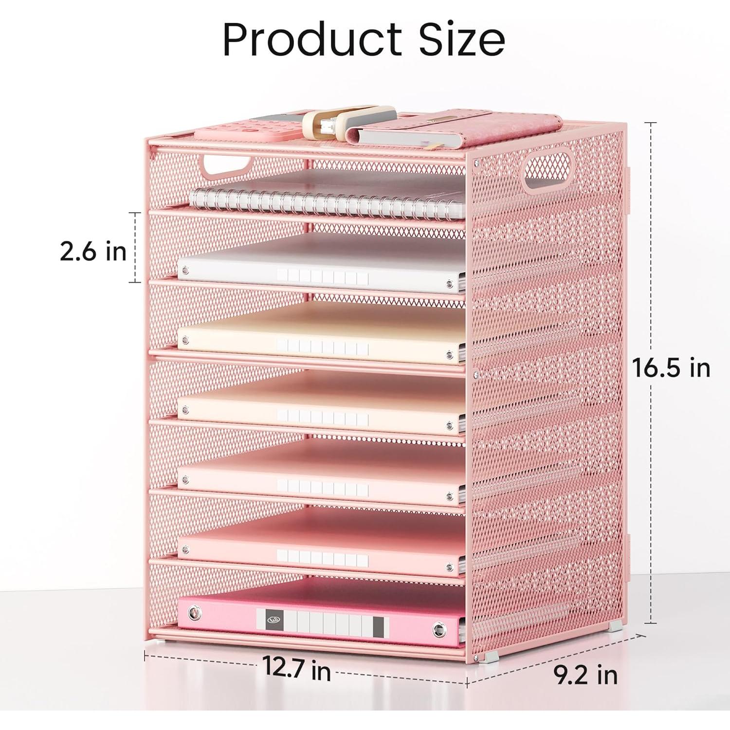 Organizador de Escritorio Lavatino 8 Niveles Rosa Metal