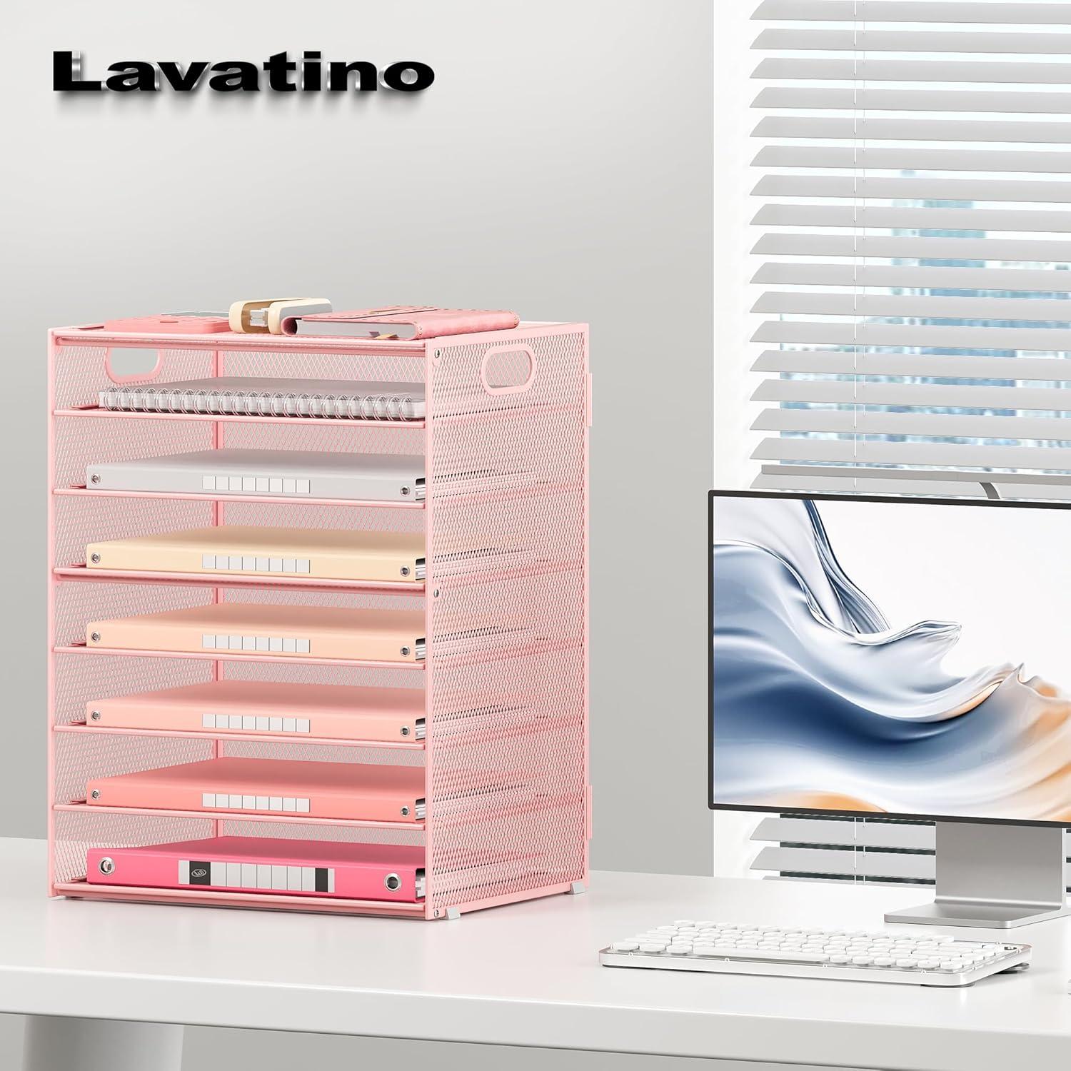 Organizador de Escritorio Lavatino 8 Niveles Rosa Metal