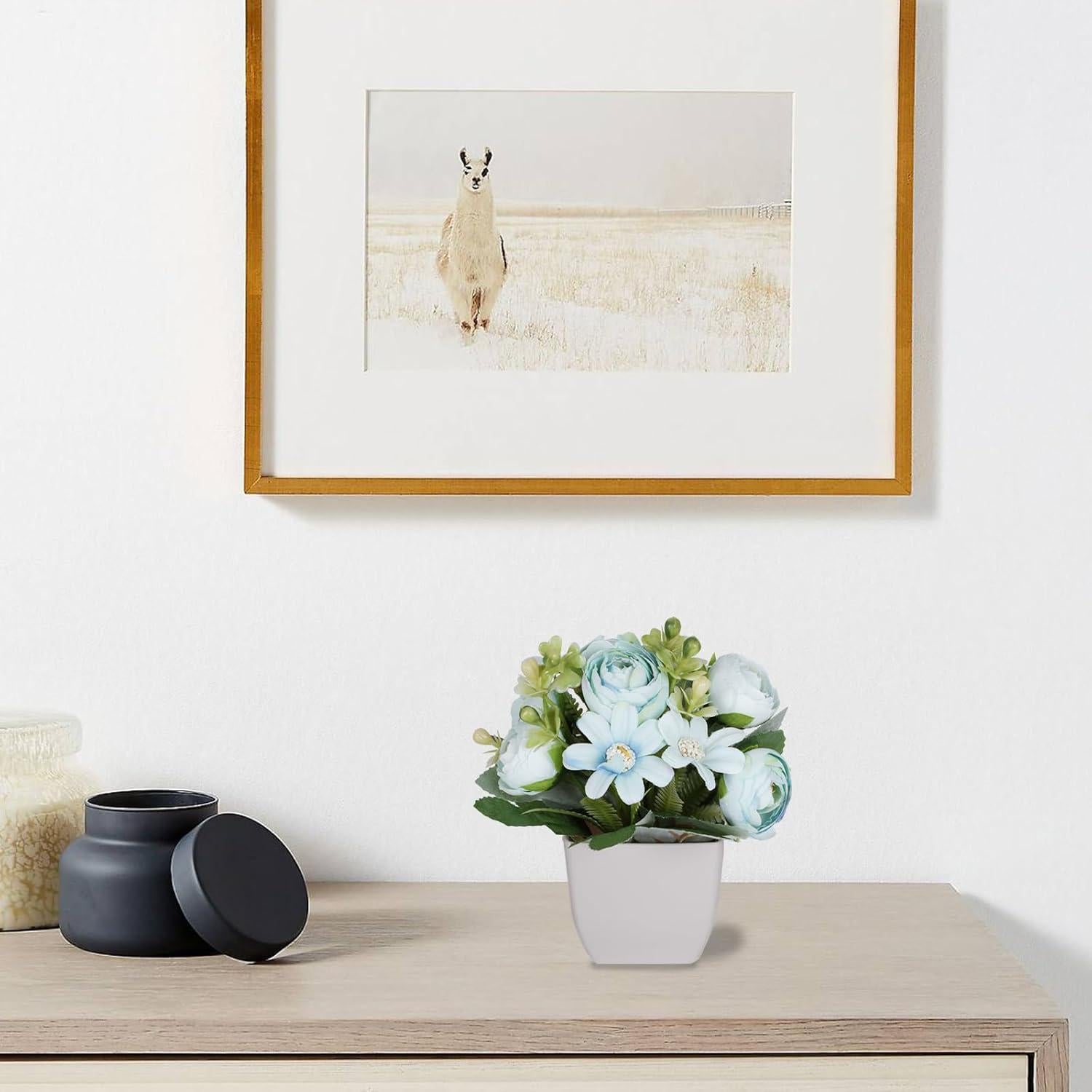 4 Mini Plantas Falsas de Camelia en Maceta Yoratee