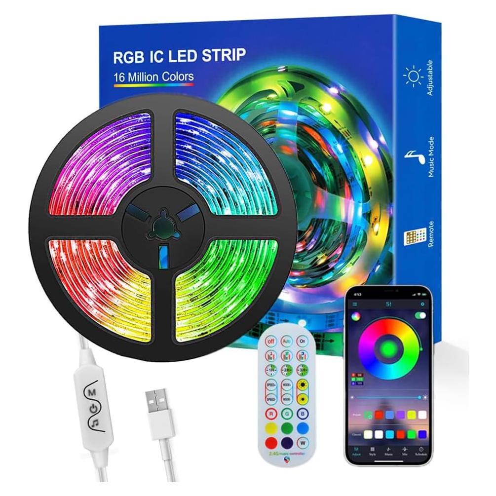 Tira LED WS2812b 3.0m 30 LEDs RGB Control Remoto APP