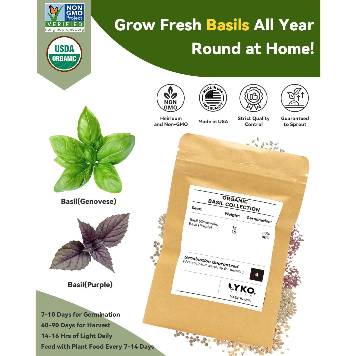 Kit de Vaso Hidropónico LYKOCLEAN 8 Vasos con Albahaca