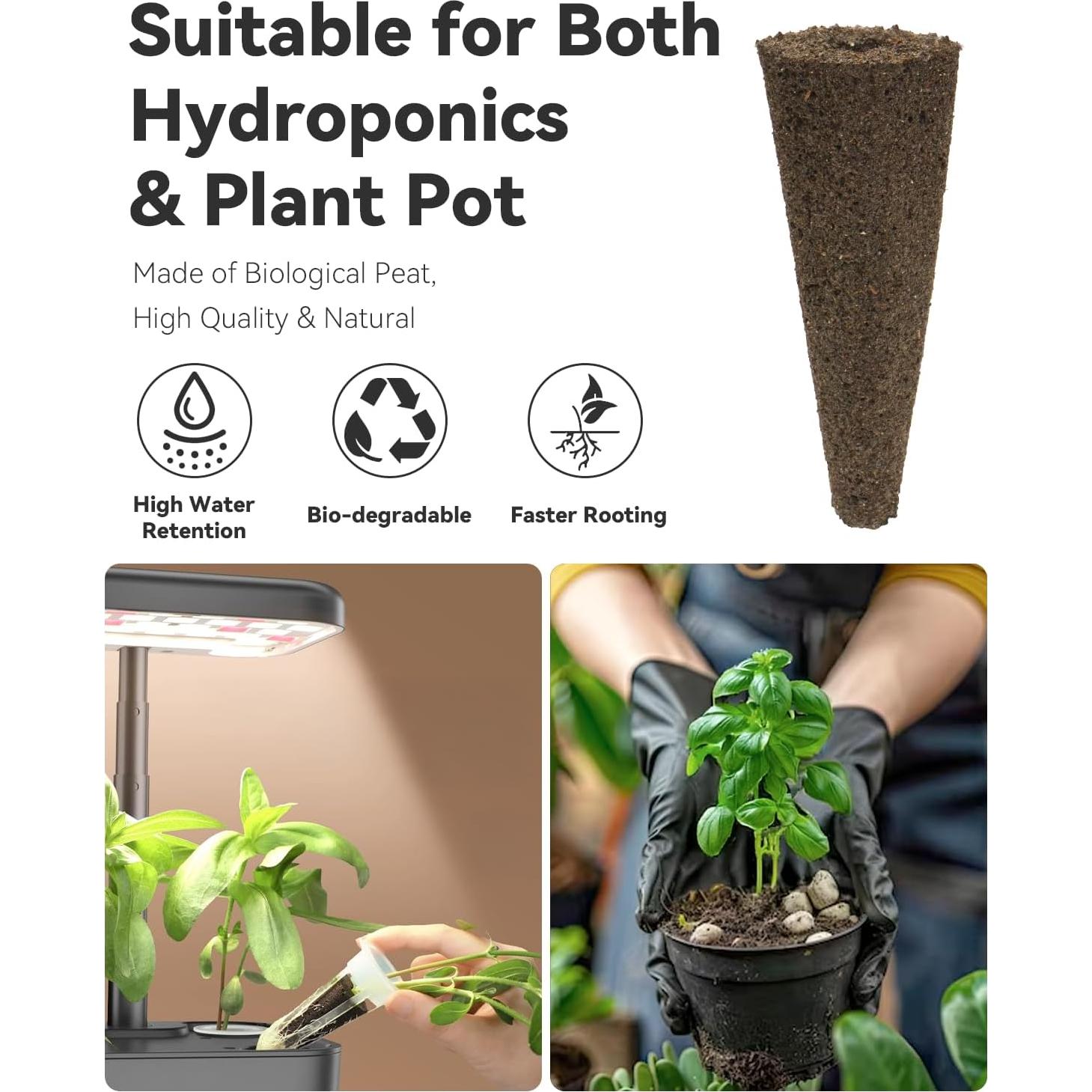 Kit de Vaso Hidropónico LYKOCLEAN 8 Vasos con Albahaca