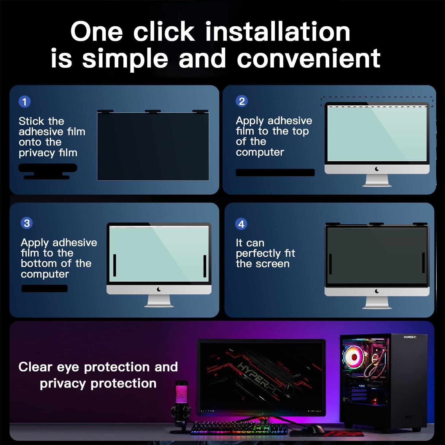 Filtro de Privacidad Magnético 21.5" Halloive Antirreflejo