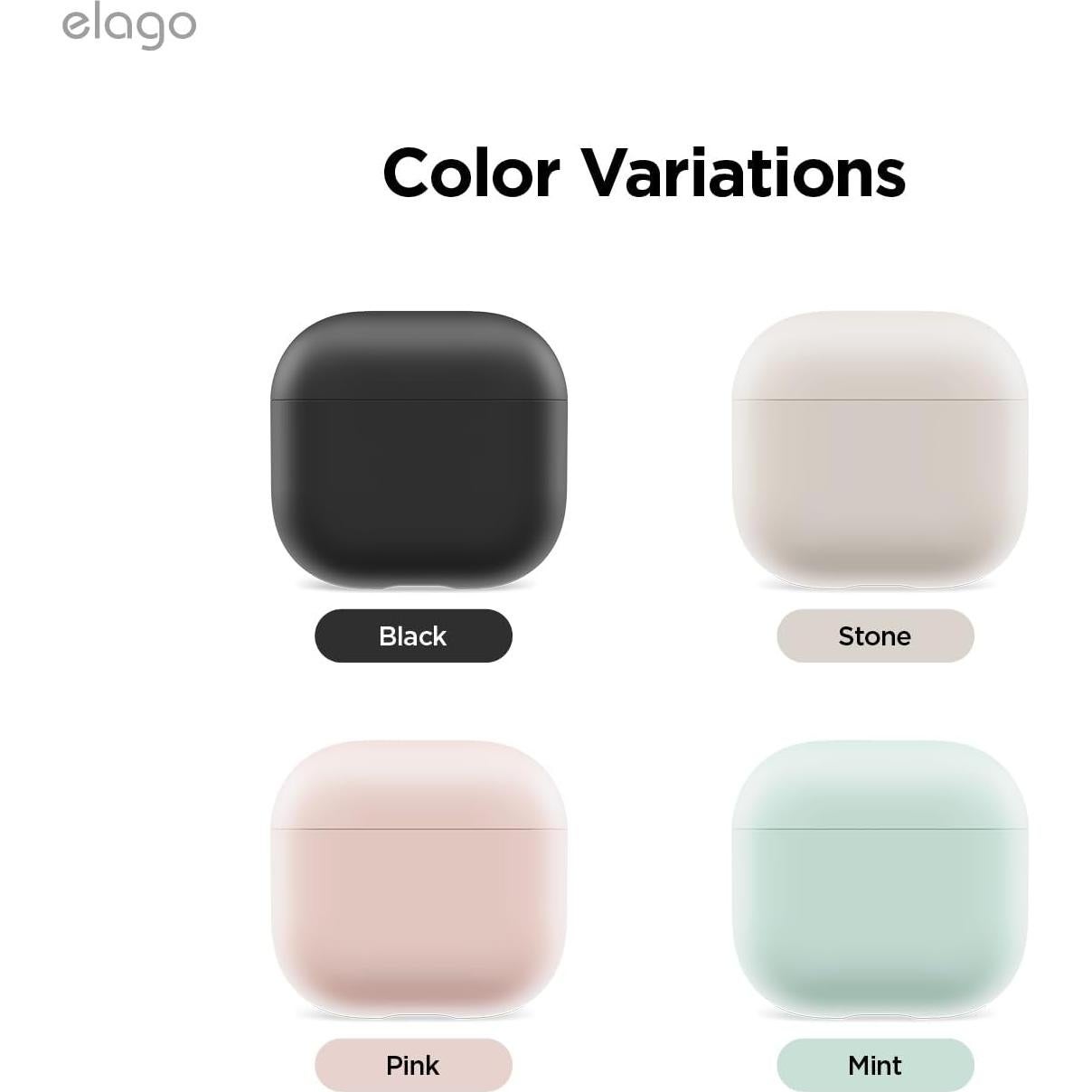 Estuche híbrido elago para AirPods 4ta gen - Negro, carga inalámbrica