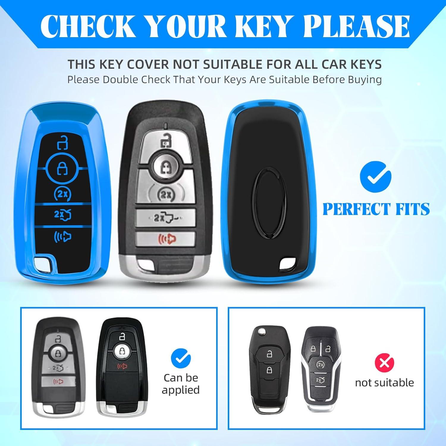 Funda de Llave TPU QBUC para Ford - Compatible con Modelos 2017-2019