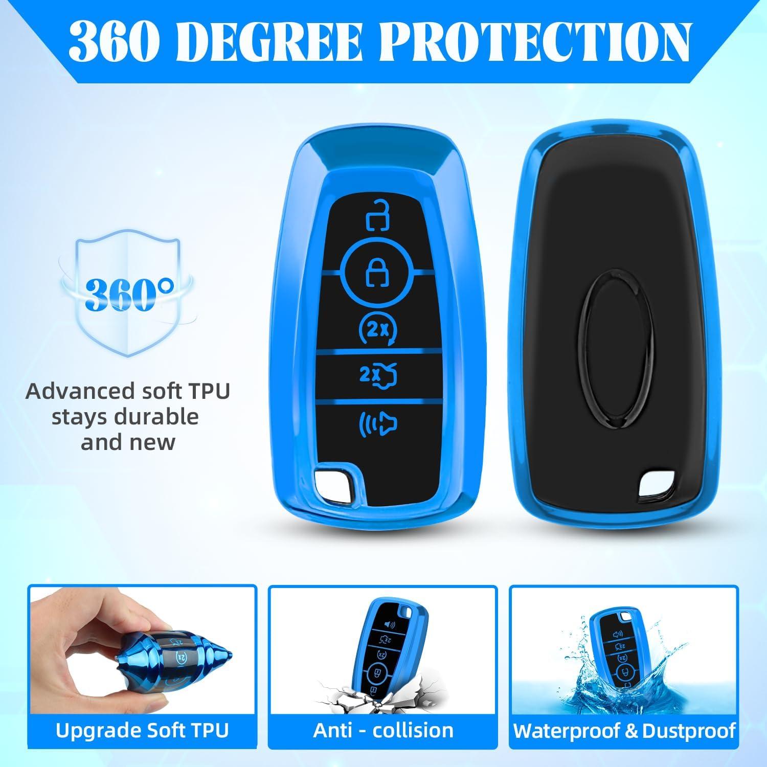 Funda de Llave TPU QBUC para Ford - Compatible con Modelos 2017-2019