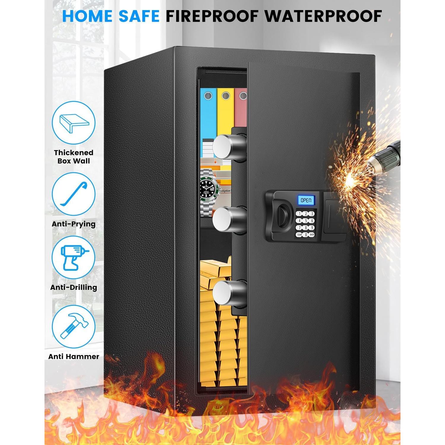 Caja Fuerte Digital FOWORE 3.2 Pies Cúbicos Resistente al Fuego