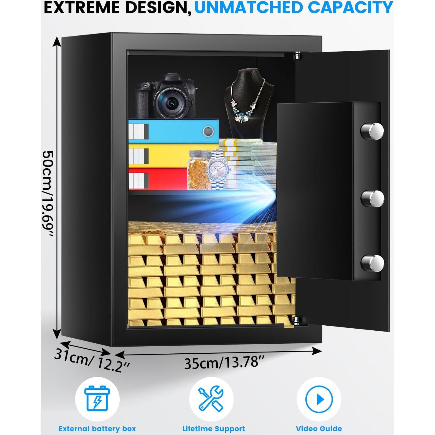 Caja Fuerte Digital FOWORE 3.2 Pies Cúbicos Resistente al Fuego