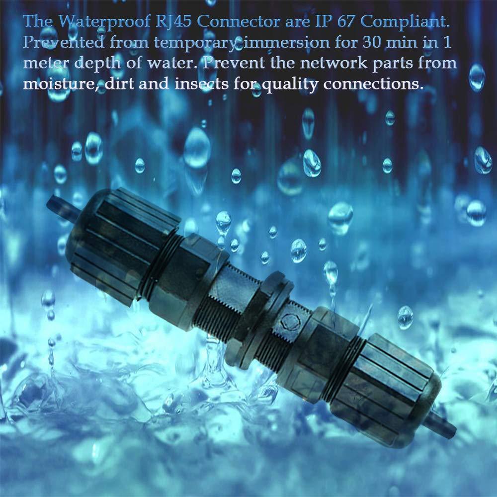 5 Conectores RJ45 Impermeables Cat5/5e IP67 Hembra a Hembra