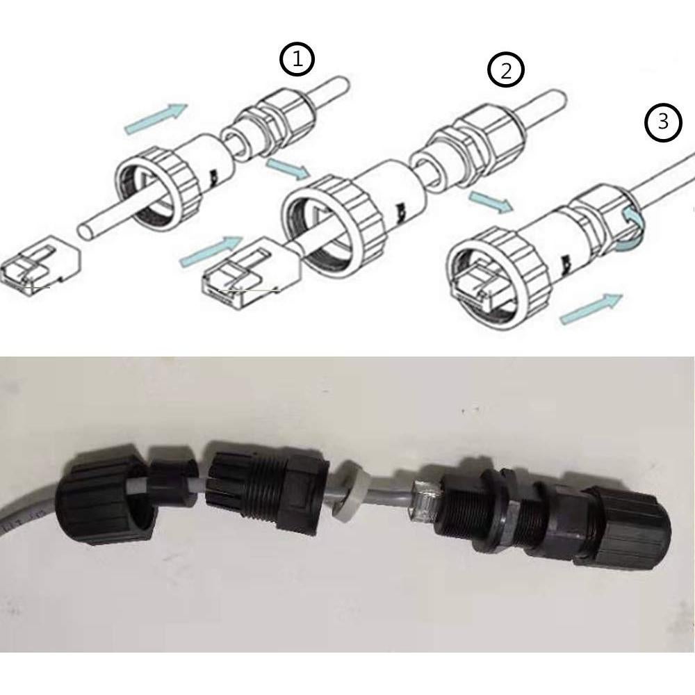 5 Conectores RJ45 Impermeables Cat5/5e IP67 Hembra a Hembra