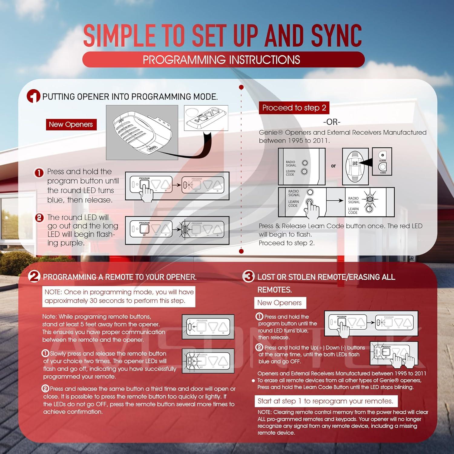 Control Remoto 2 Pack Overhead Door O3T-BX O3T-A 3 Años Garantía