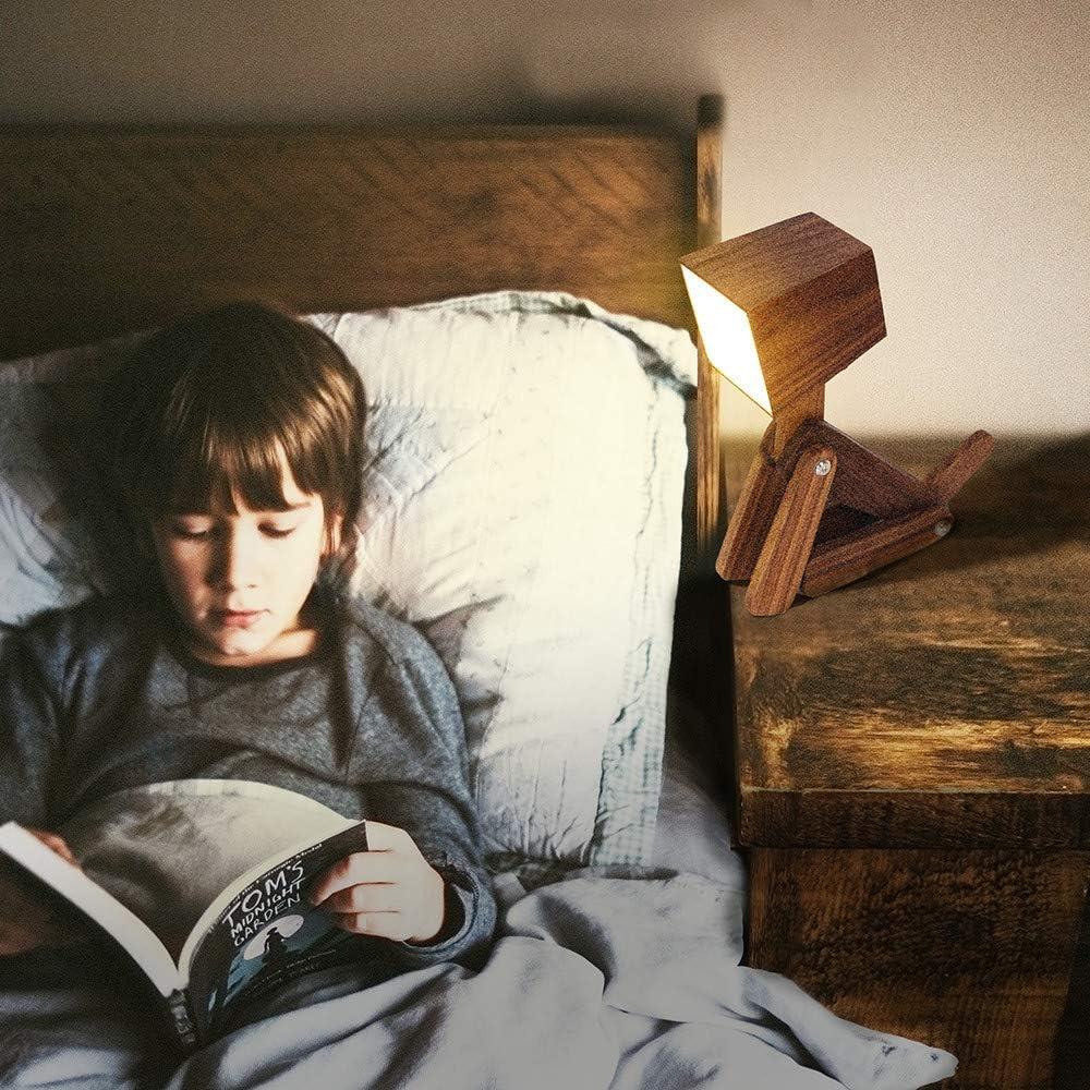 Lámpara de Mesa HROOME Perro de Madera Regulable 32.8cm