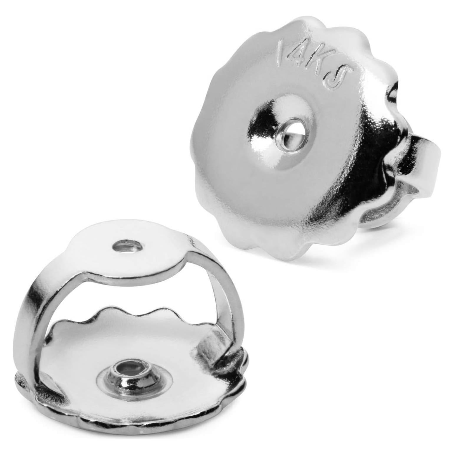 Respaldos de Arete de Oro Blanco 14K Elegancia Diaria - 1 Par