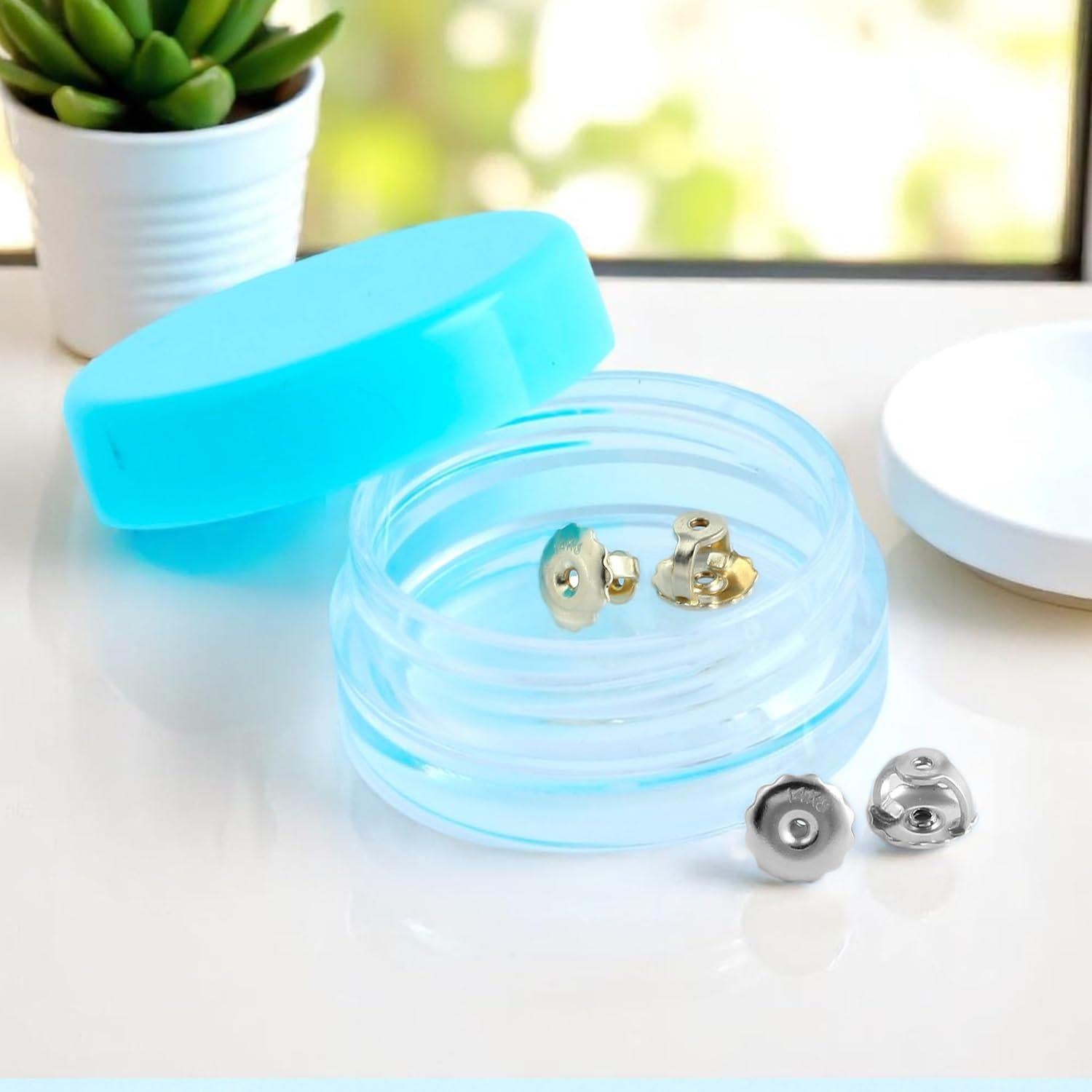 Respaldos de Arete de Oro Blanco 14K Elegancia Diaria - 1 Par