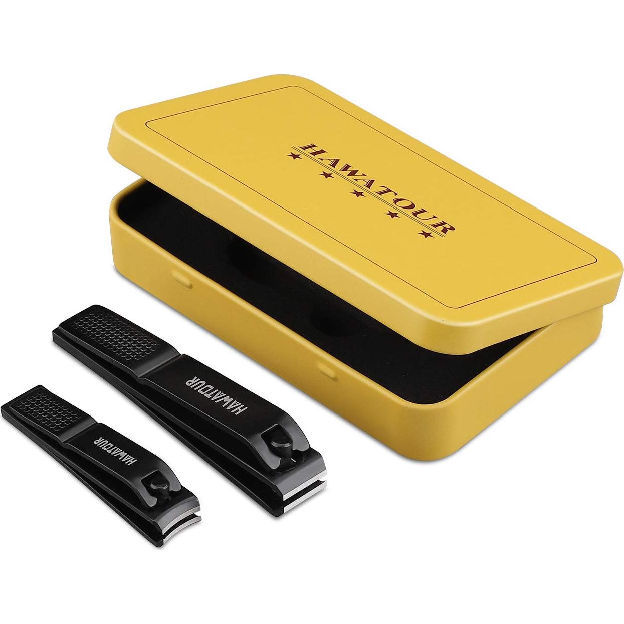 Juego de Cortauñas HAWATOUR Negro con Caja de Almacenaje