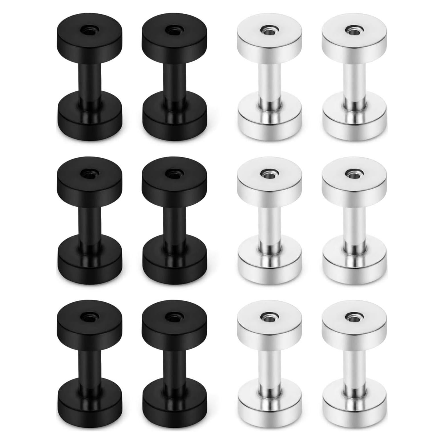 6 Pares Tapones Quirúrgicos Acero Inoxidable Ftovosyo 12G