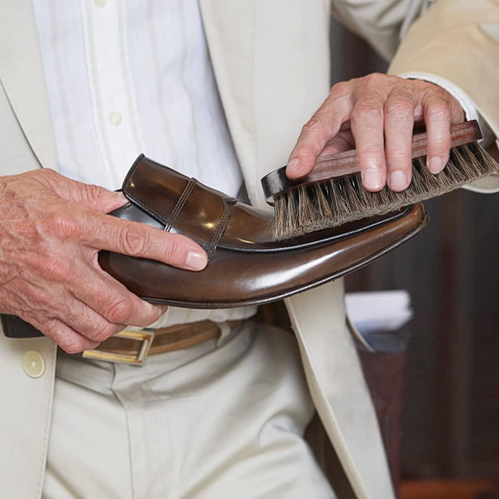 Cepillos para Brillar Zapatos SUPERWASH PLUS - 2 Piezas de Pelo de Caballo