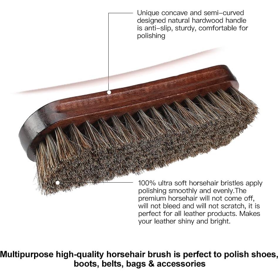 Cepillos para Brillar Zapatos SUPERWASH PLUS - 2 Piezas de Pelo de Caballo