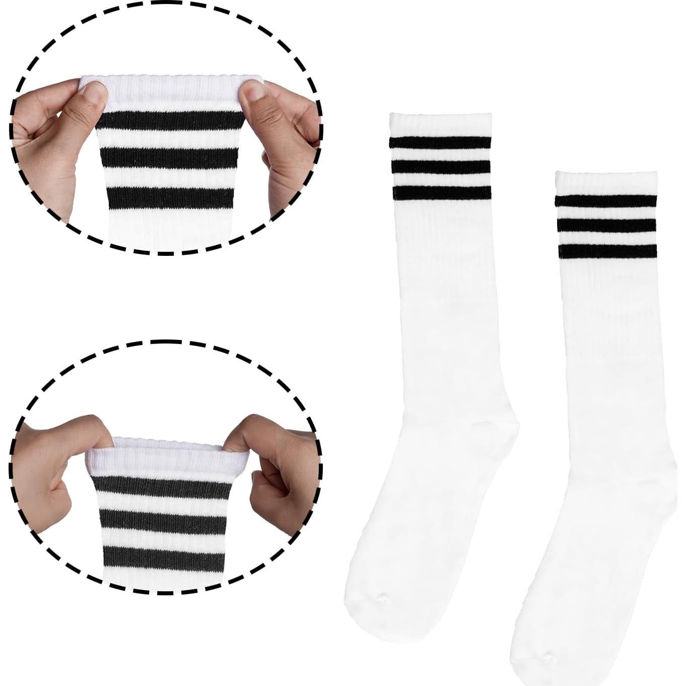 Conjunto Sucrain 5 Piezas Muñequera y Calcetines Rayas 80s