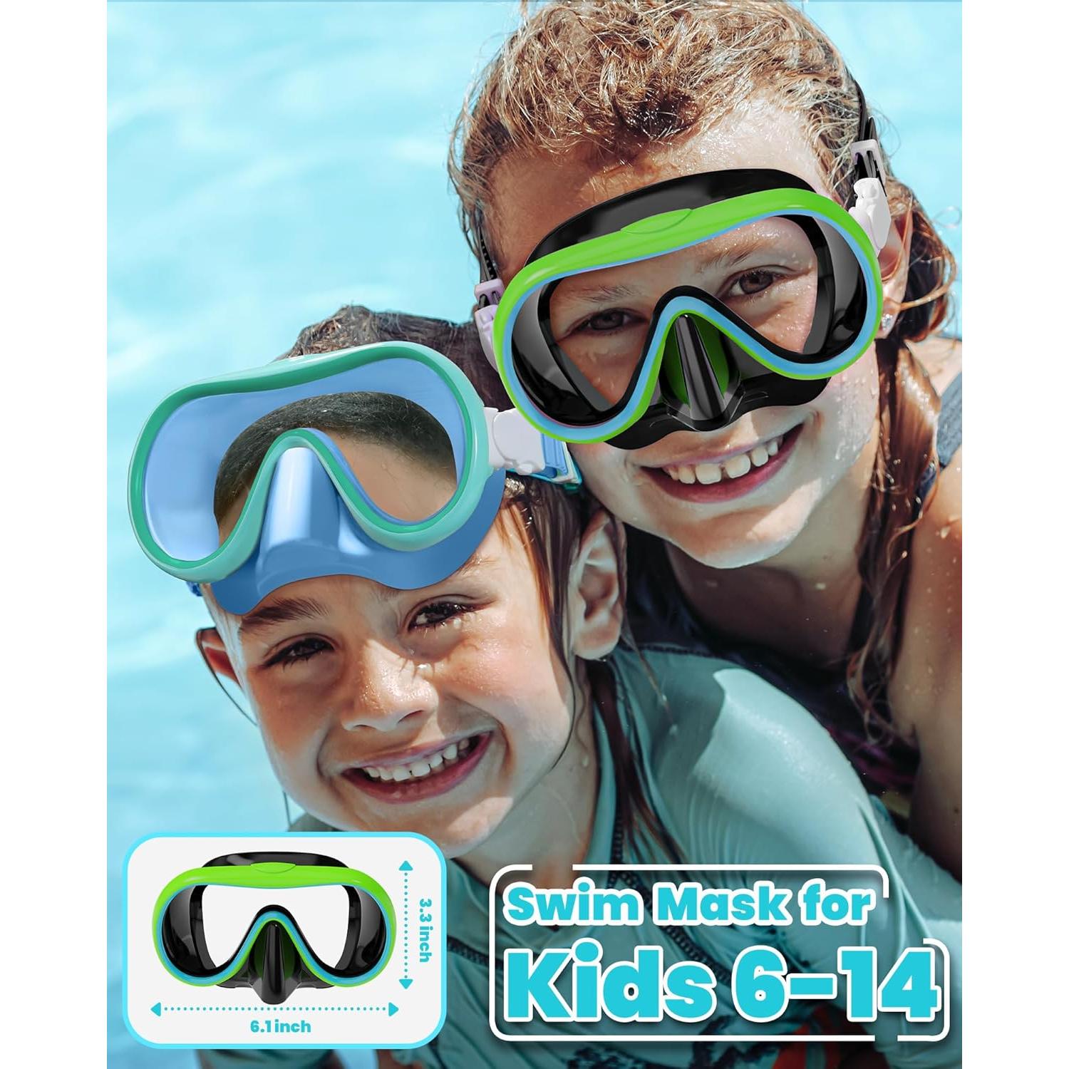 Gafas de Natación Seago para Niños 6-14 Años con Cubierta Nasal