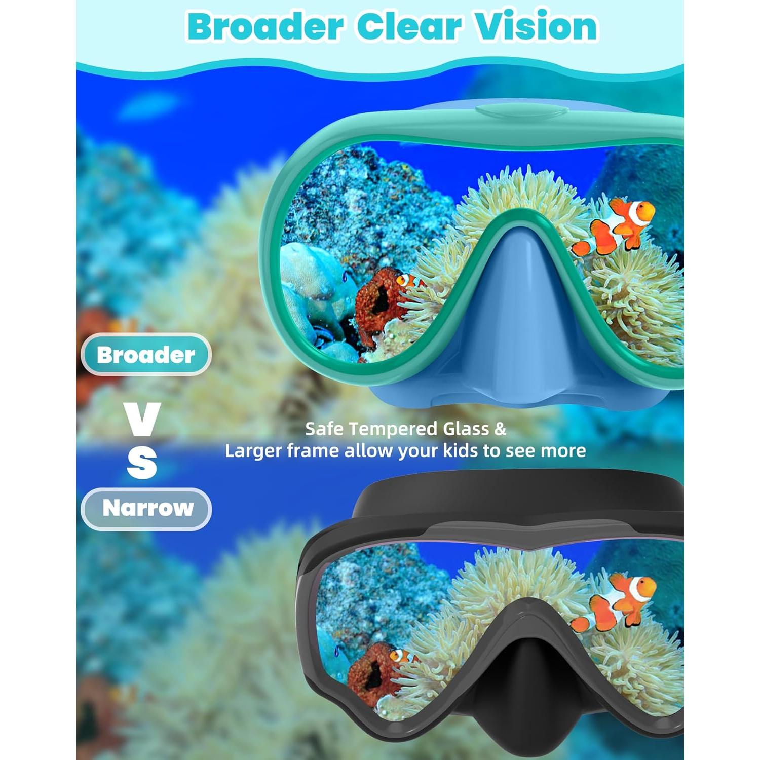 Gafas de Natación Seago para Niños 6-14 Años con Cubierta Nasal