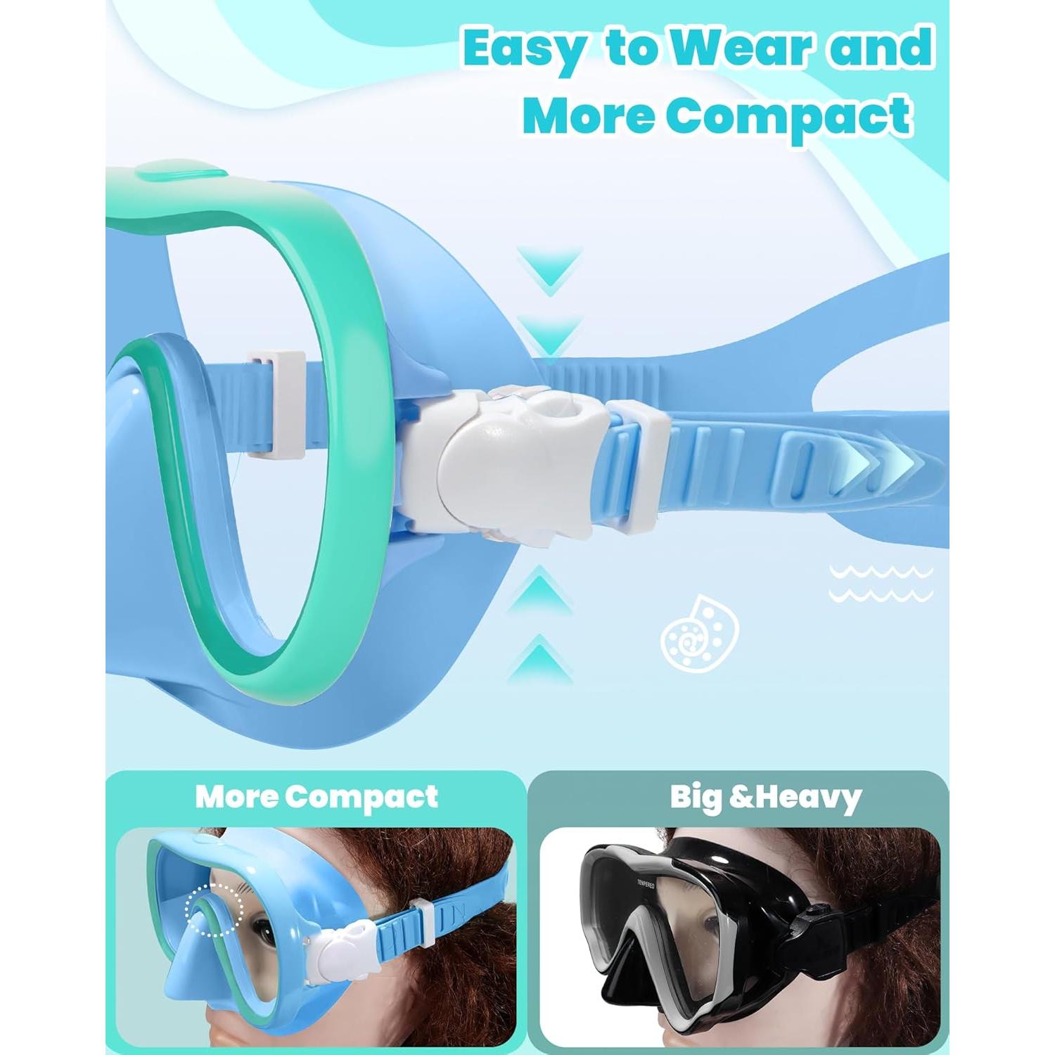 Gafas de Natación Seago para Niños 6-14 Años con Cubierta Nasal