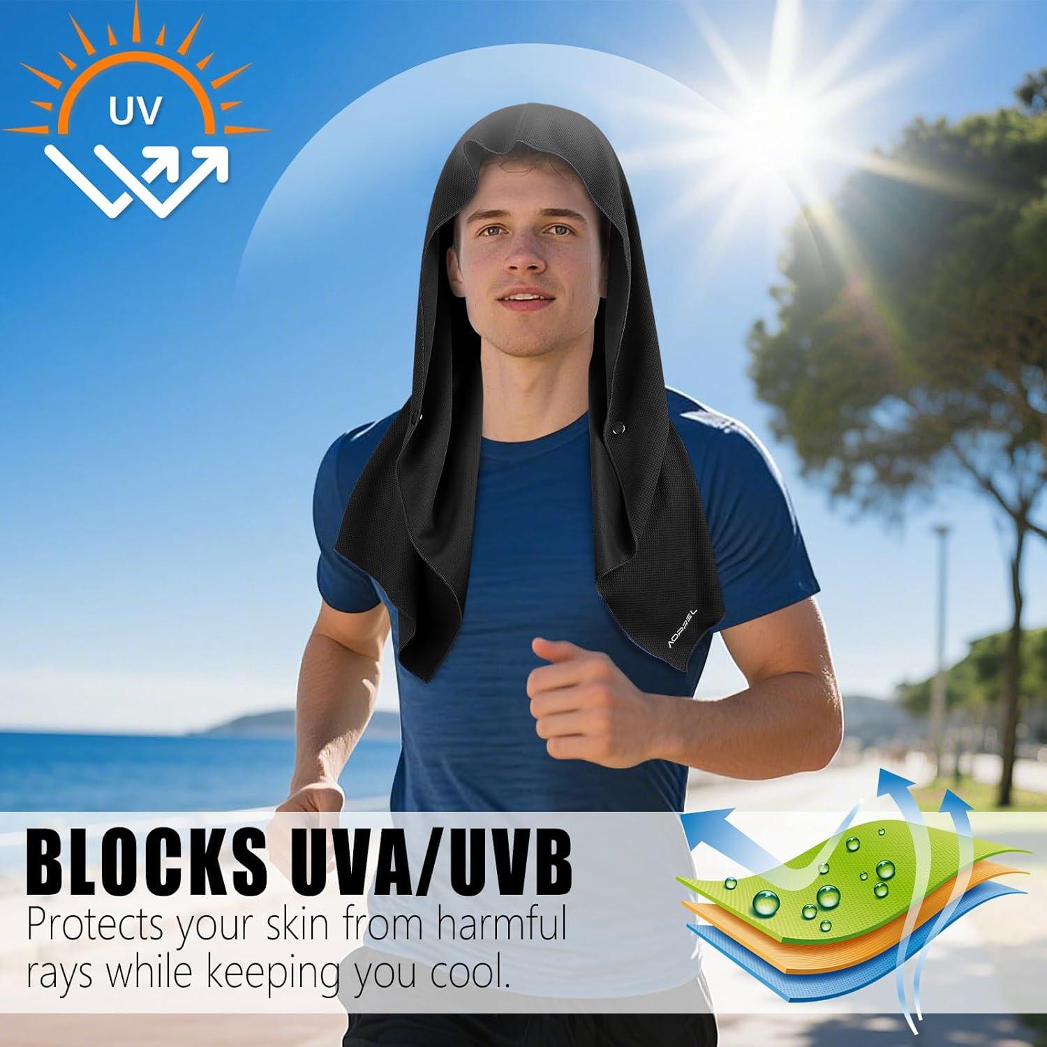 Toalla Refrigerante AOPREL con Capucha y Protección UV 67x31cm