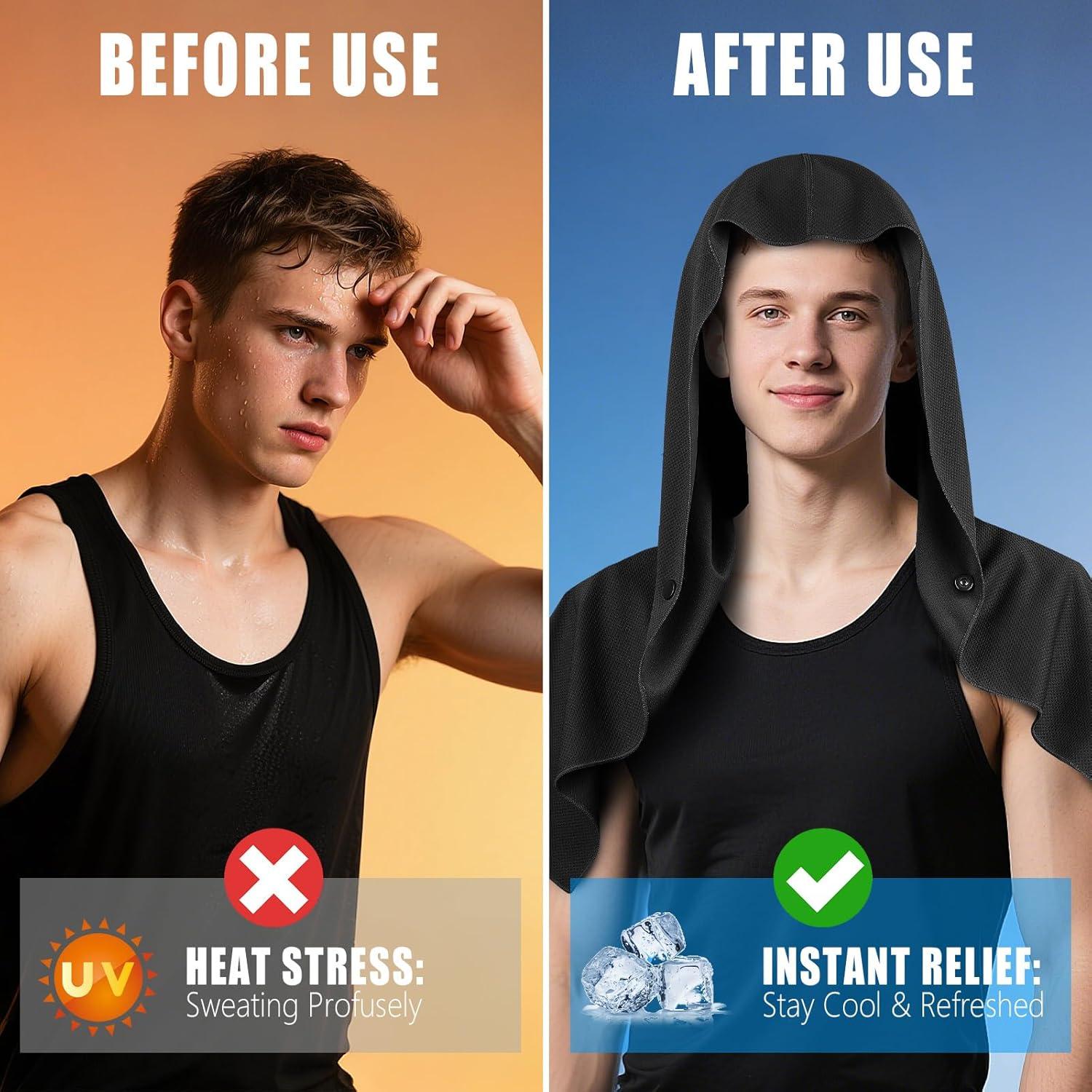 Toalla Refrigerante AOPREL con Capucha y Protección UV 67x31cm