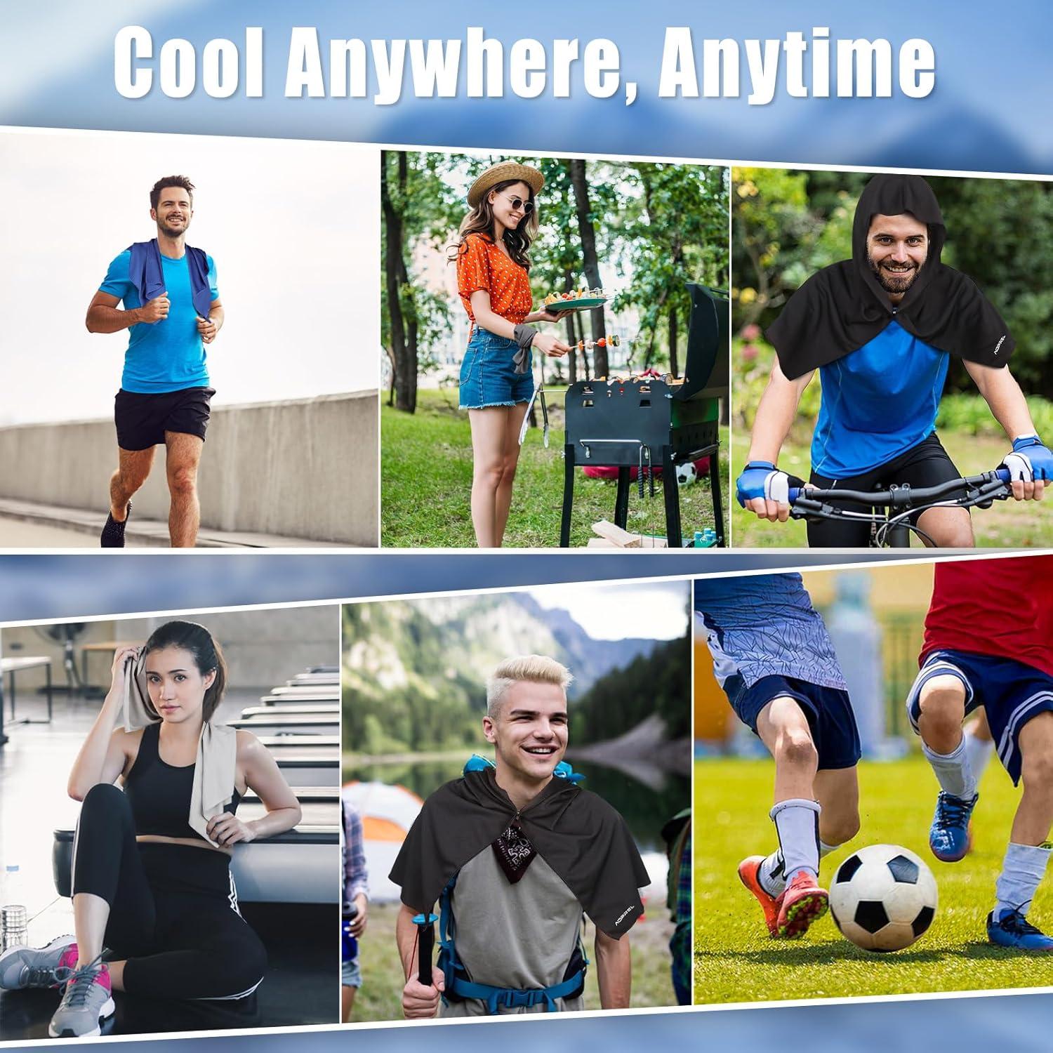 Toalla Refrigerante AOPREL con Capucha y Protección UV 67x31cm