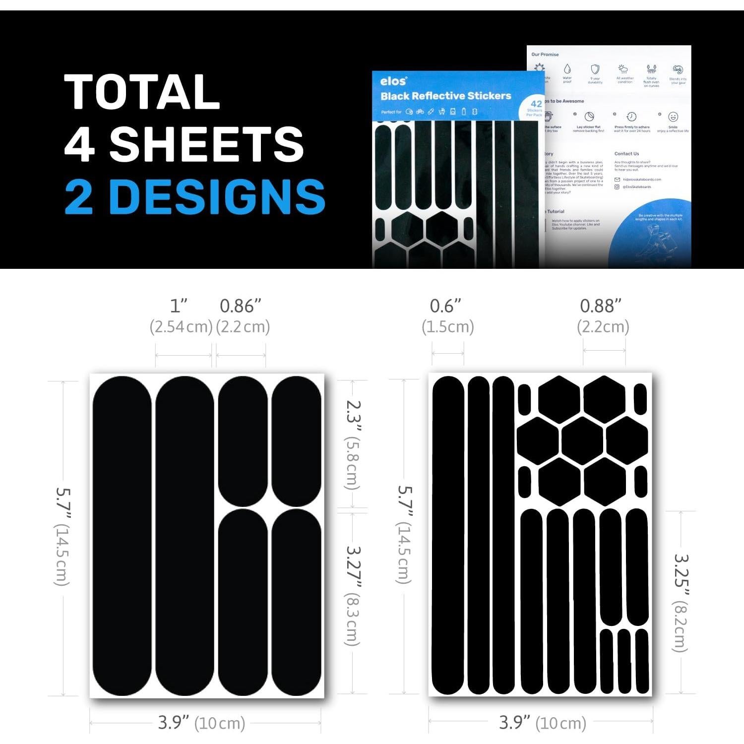 Etiquetas Reflectantes 3M ELOS para Cascos - Combo 4 Piezas