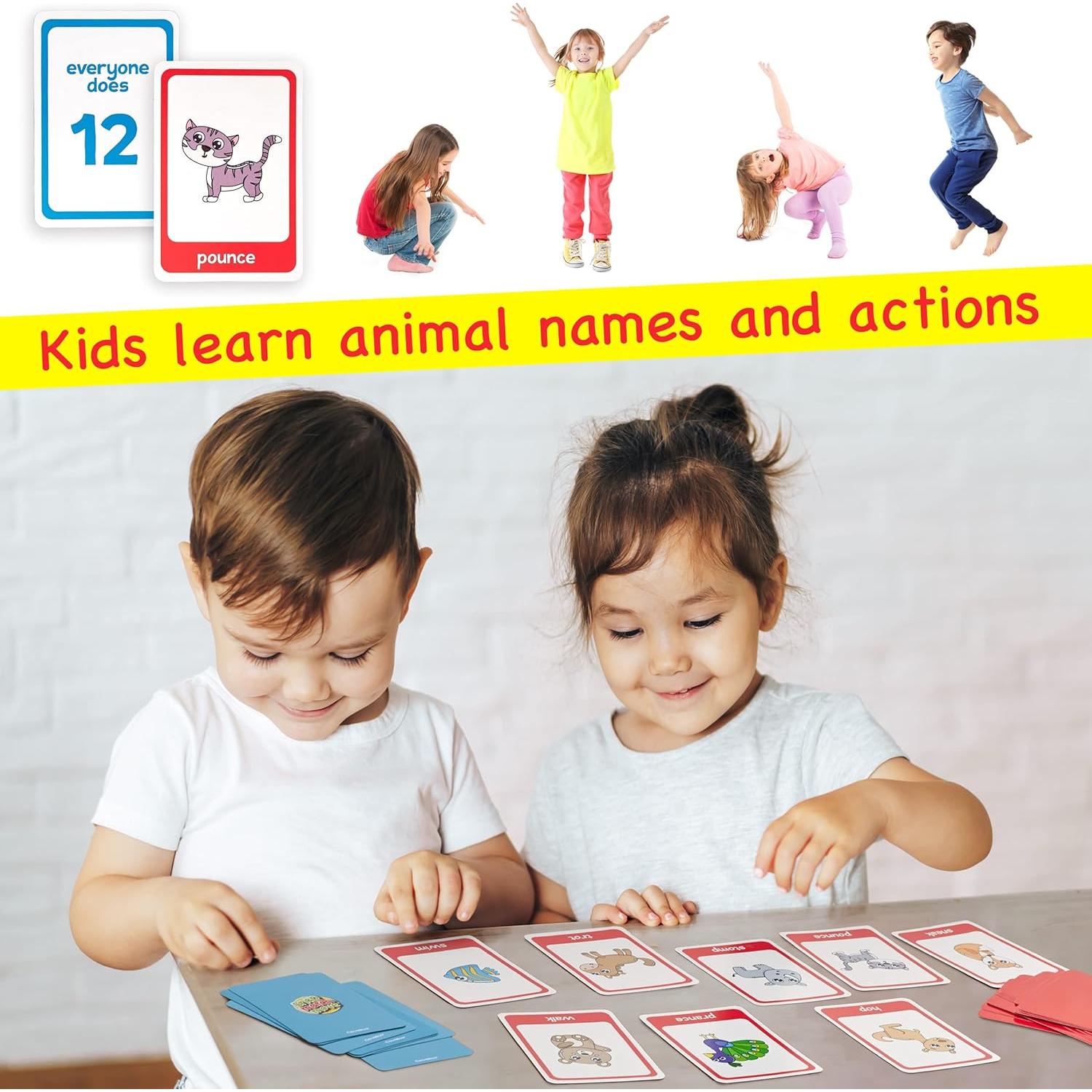 Juego de Tarjetas de Movimiento de Animales Covelico - 40 Piezas